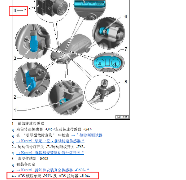 2014年奥迪A3横向加速度传感器位置