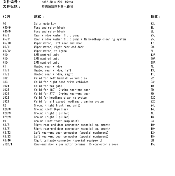 2008年奔驰威霆后窗雨刮电路图