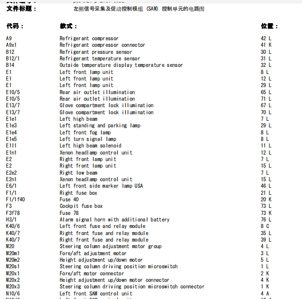 2002年奔驰S350大灯电路图