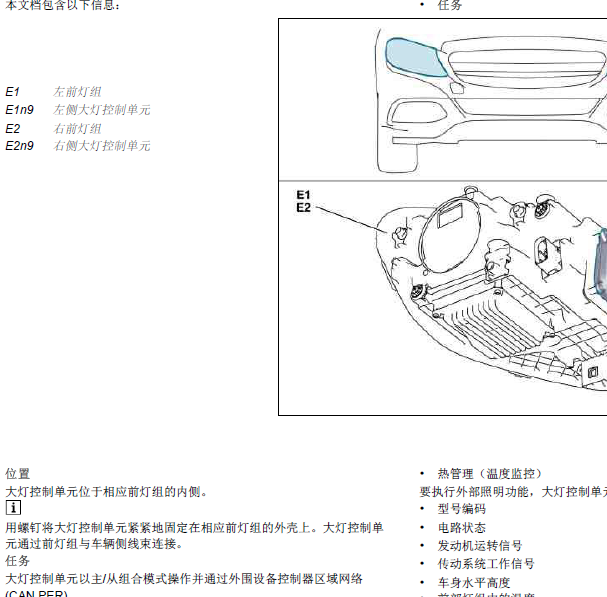 2002年奔驰S350大灯控制单元位置图