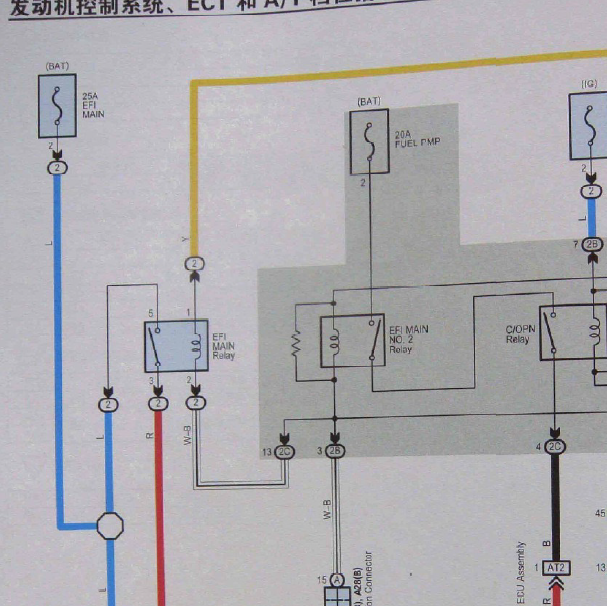 2010年一汽丰田锐志发动机电路图