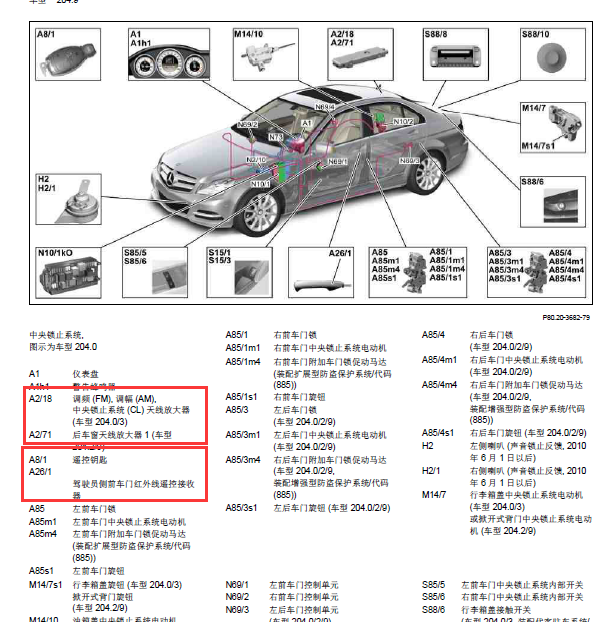 2011年奔驰GLK300天线位置