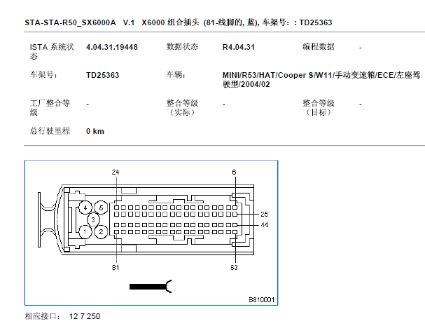 2000年宝马迷你发动机电脑针脚