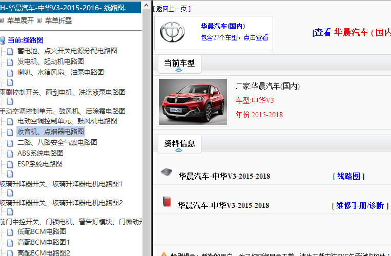 15-18年中华V3全车线路图