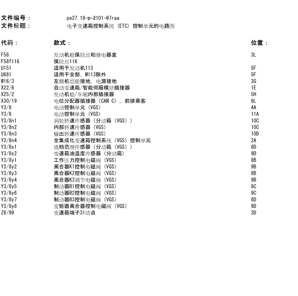 2006年奔驰R500自动变速器电路图