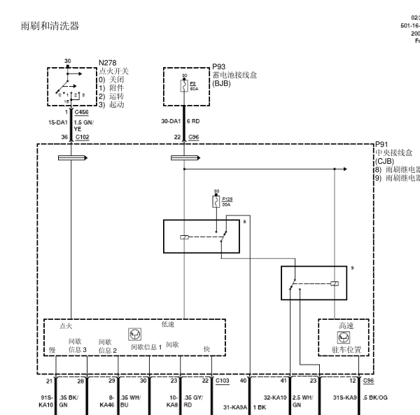 2009年福克斯雨刮电路图