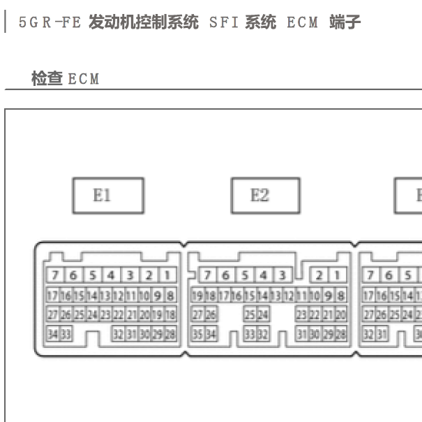 丰田皇冠5GR发动机针脚