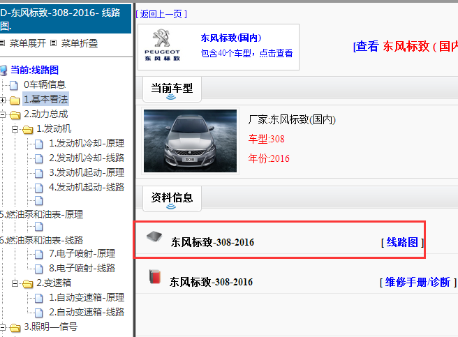 2016年东风标致308电路图