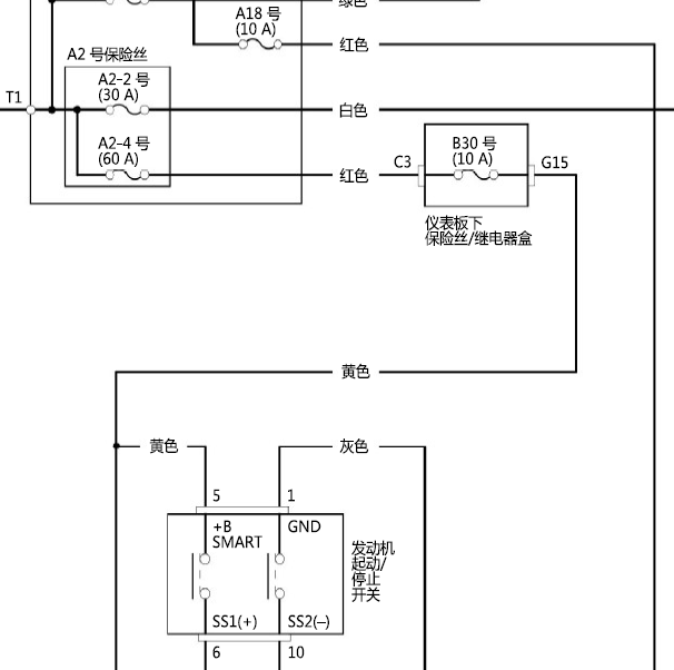 2018本田URV一键启动电路图