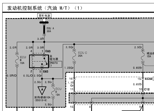 北京现代雅绅特发动机电路图