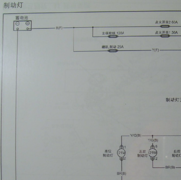 2009年奔腾B50刹车灯电路图.
