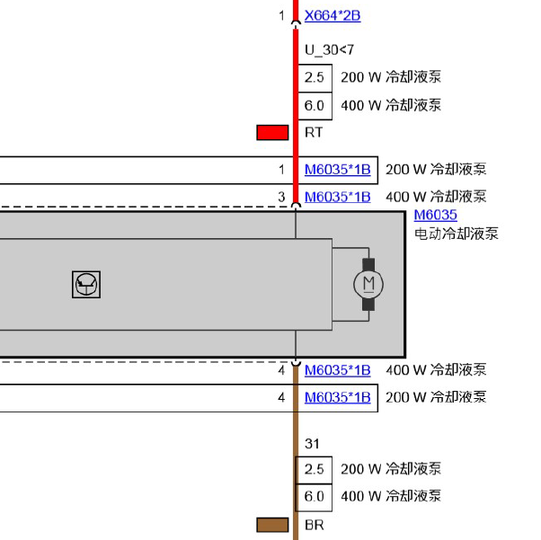 2013年宝马320冷却液泵电路图