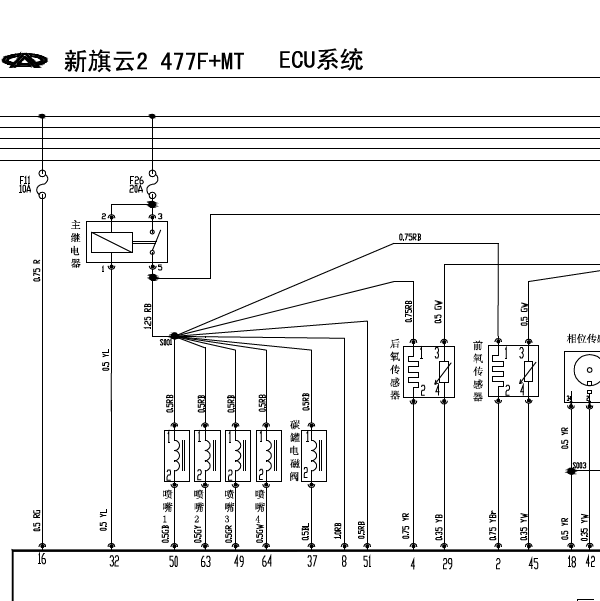 奇瑞旗云2发动机电路图