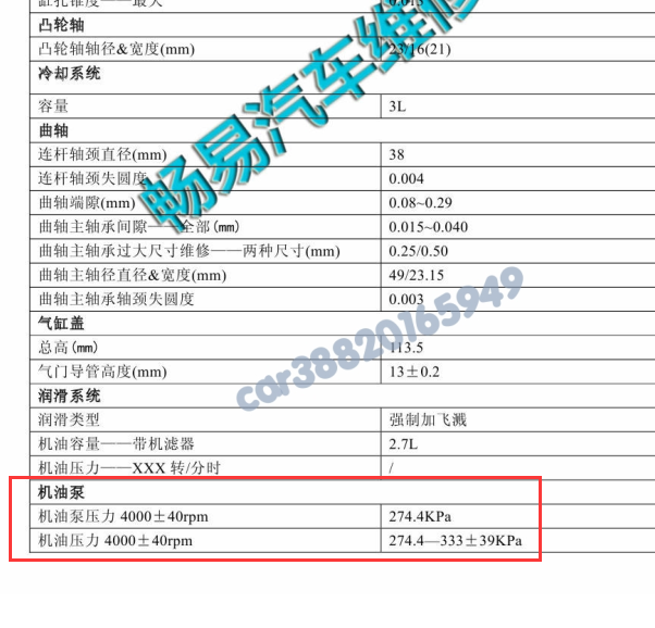 2012年五菱之光B12发动机机油压力值