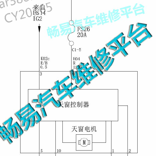 华泰圣达菲天窗电路图