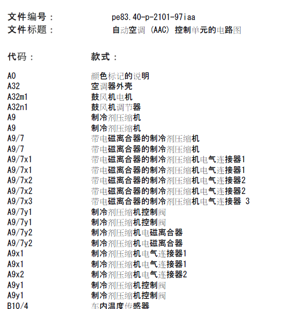 2017年奔驰CLA200空调电路图