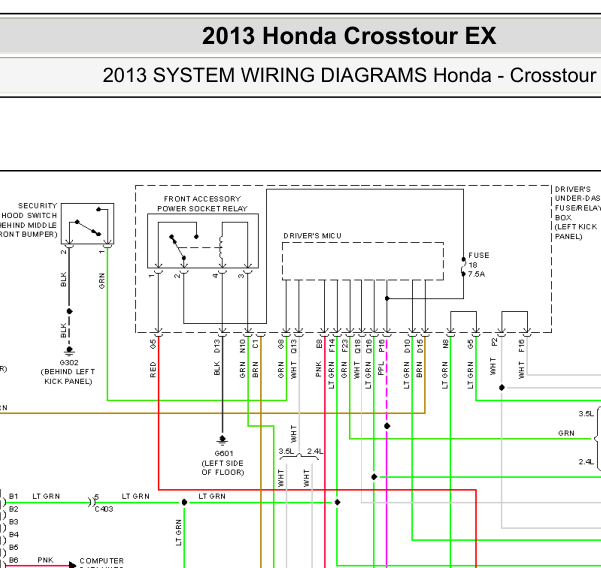 13年歌诗图玻璃升降器和中控锁电路图