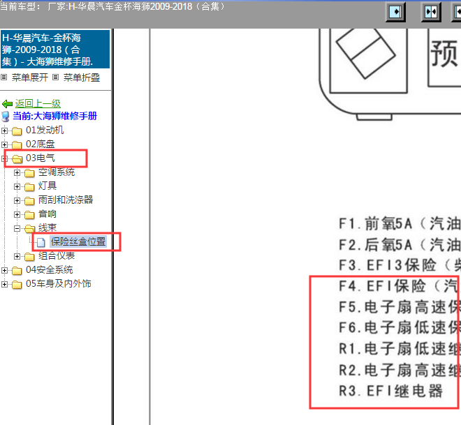 2015年金杯海狮风扇继电器位置