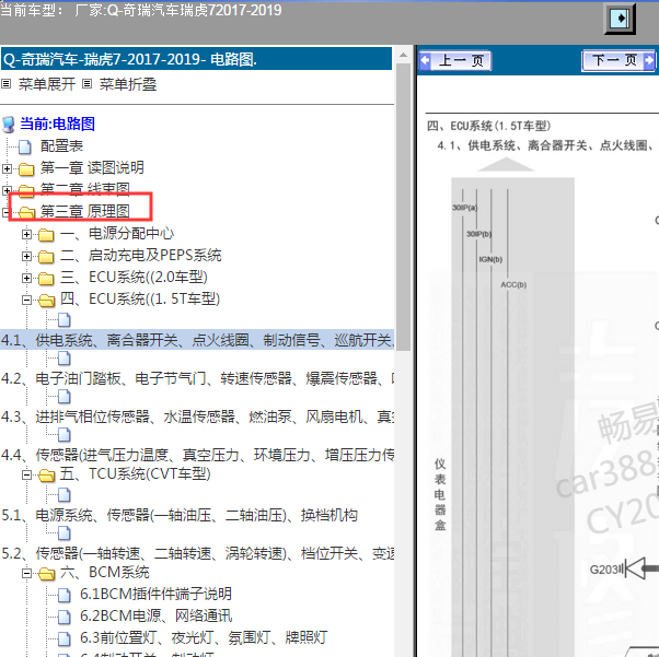 2017-2019年奇瑞瑞虎全车电路图