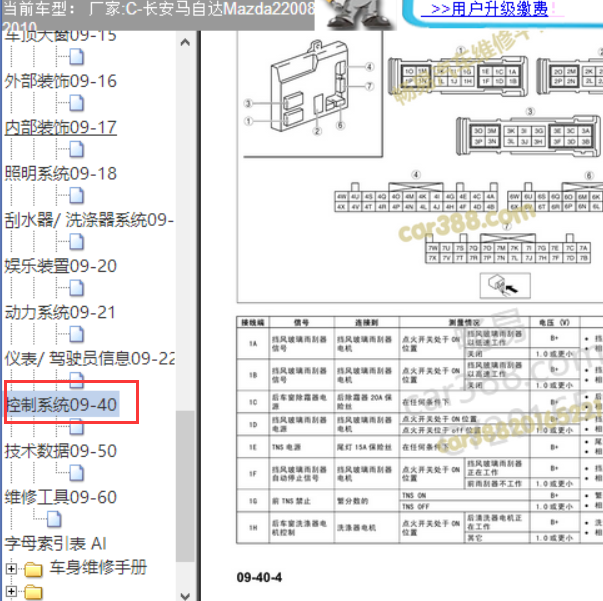 2010年马自达2BCM针脚图