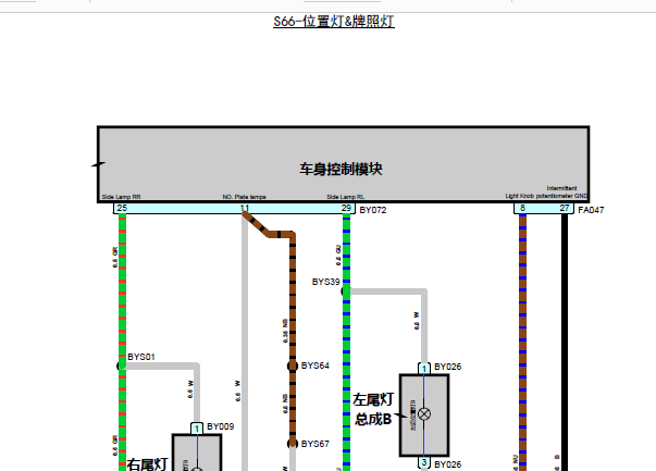 2017年上汽荣威I6灯光线路