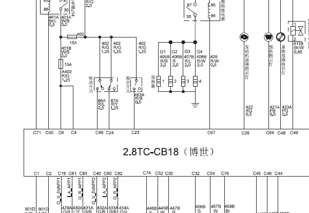 长城GW2.8TC-2发动机电路图