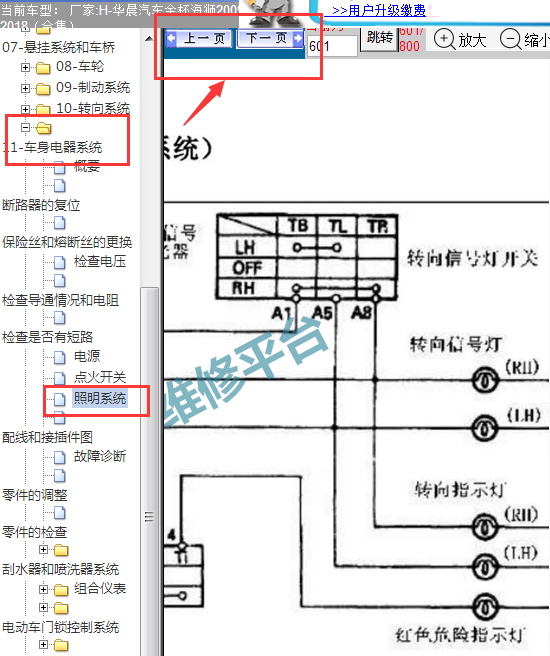 2015年金杯海狮转向灯和双闪灯电路