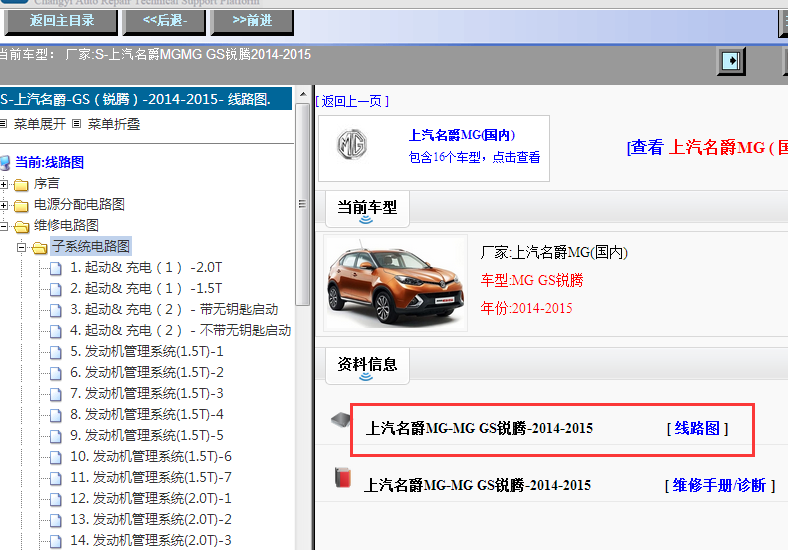 15年名爵锐腾GS全车电路图