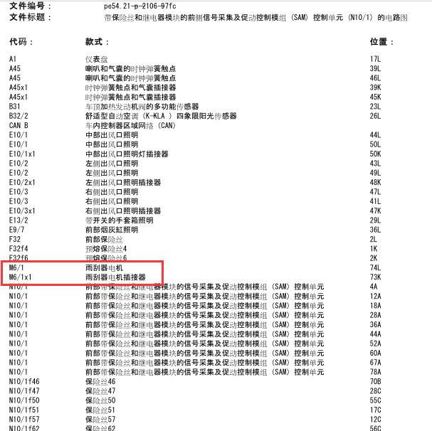 2001年奔驰C200K雨刷線路圖
