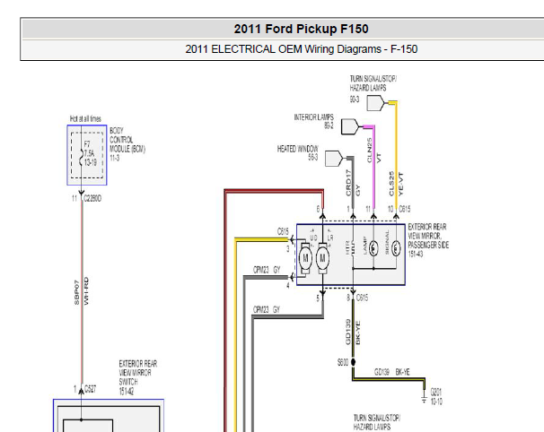 2011年福特猛禽F150后视镜资料