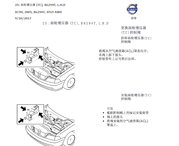 2005年沃尔沃XC90 B6294T发动机维修手册
