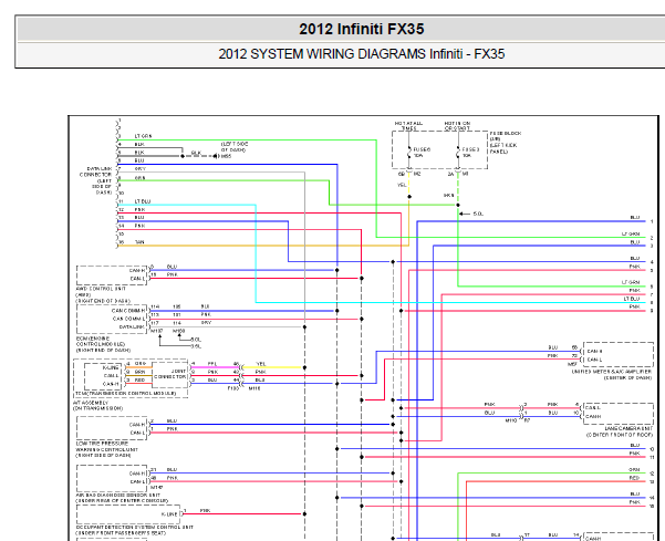 2012年英菲尼迪FX35电路图