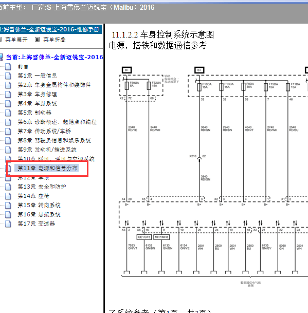 2016年迈锐宝车身电路图