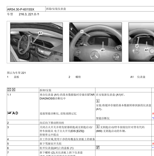 2006年奔驰S350仪表拆装