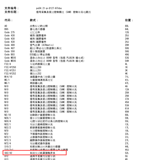 2015年奔驰GL450机盖锁线路图