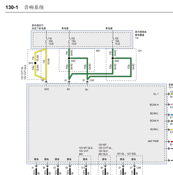 2019年福特领界音响线路图
