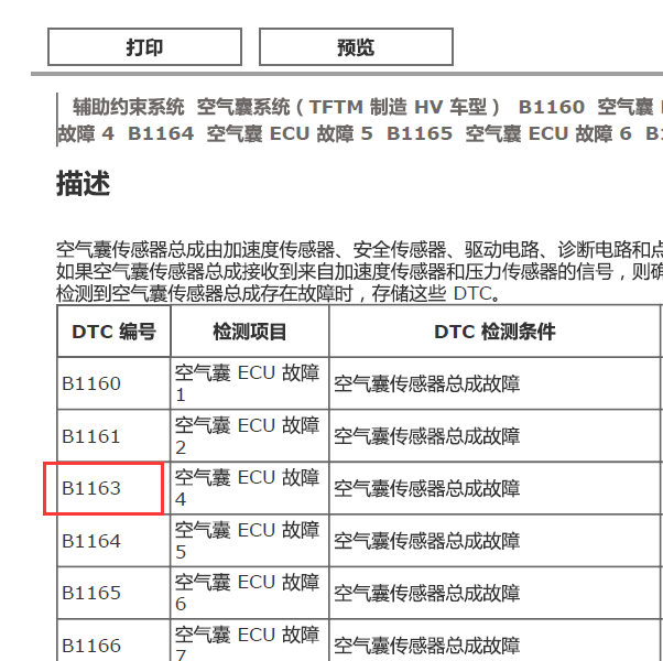 2019年丰田雷凌B1163故障码