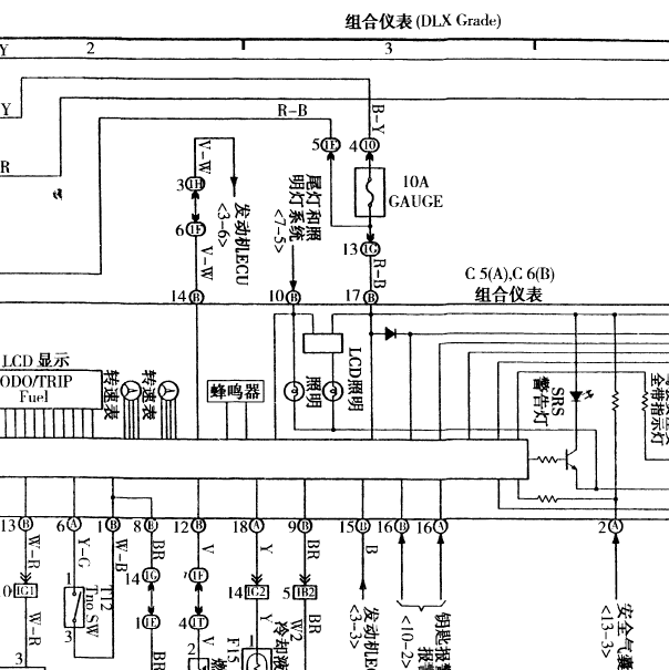 丰田威驰仪表电路图