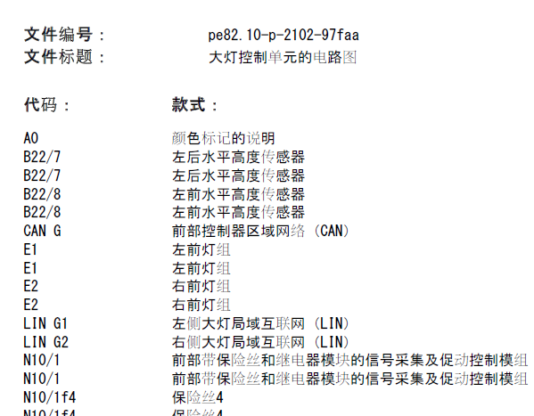 2012年奔驰C200大灯控制单元电路图