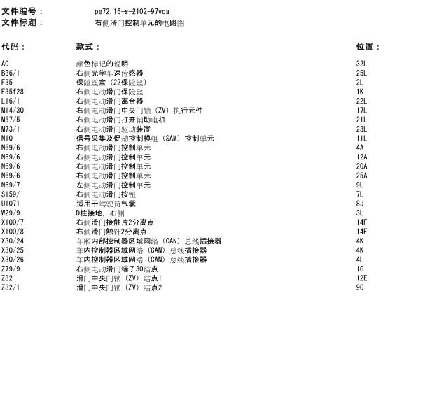 2013年奔驰唯雅诺电动中门电路图