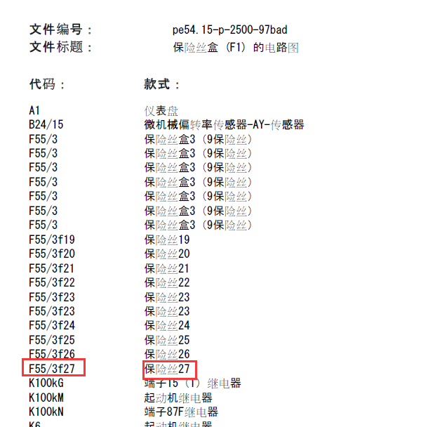 保险丝电路图