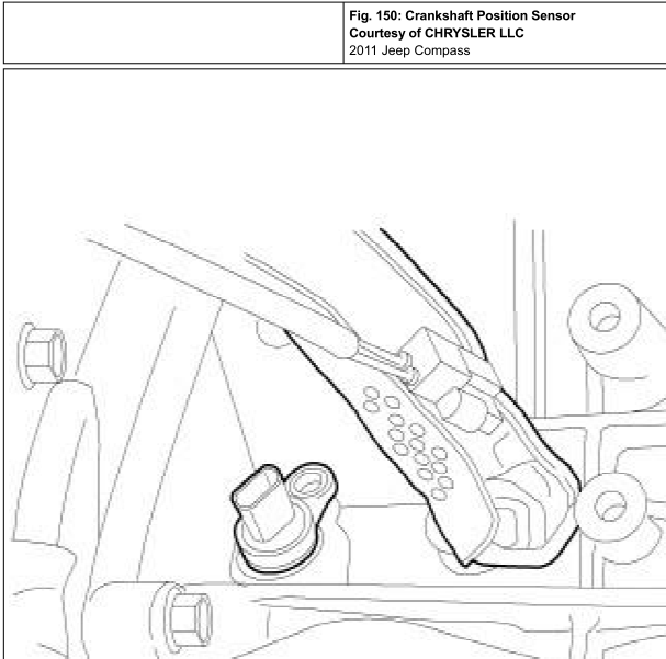 2011年JEEP指南者曲轴位置传感器安装位置