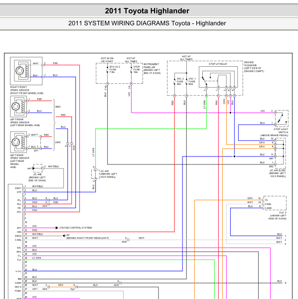 2011年丰田汉兰达速度传感器电路
