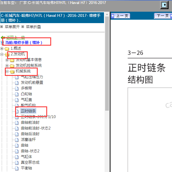 2016-2017年长城哈弗H7 发动机正时