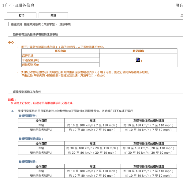 2019年丰田卡罗拉预碰撞维修手册