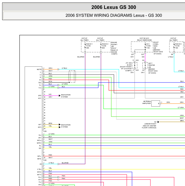 2006年凌志GS300音响系统电路图