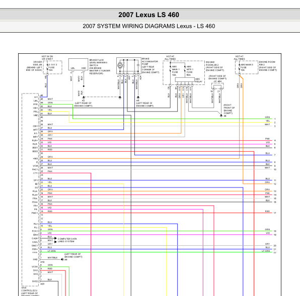2007年凌志LS460 ABS电路图
