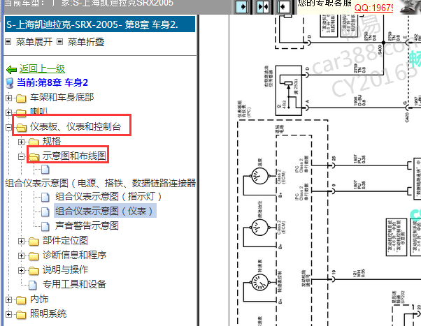 2005年凯迪拉克SRX仪表电路图