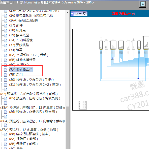 2010年保时捷卡宴电动车门电路图
