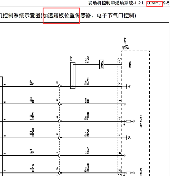 五菱LMH 发动机电路图.